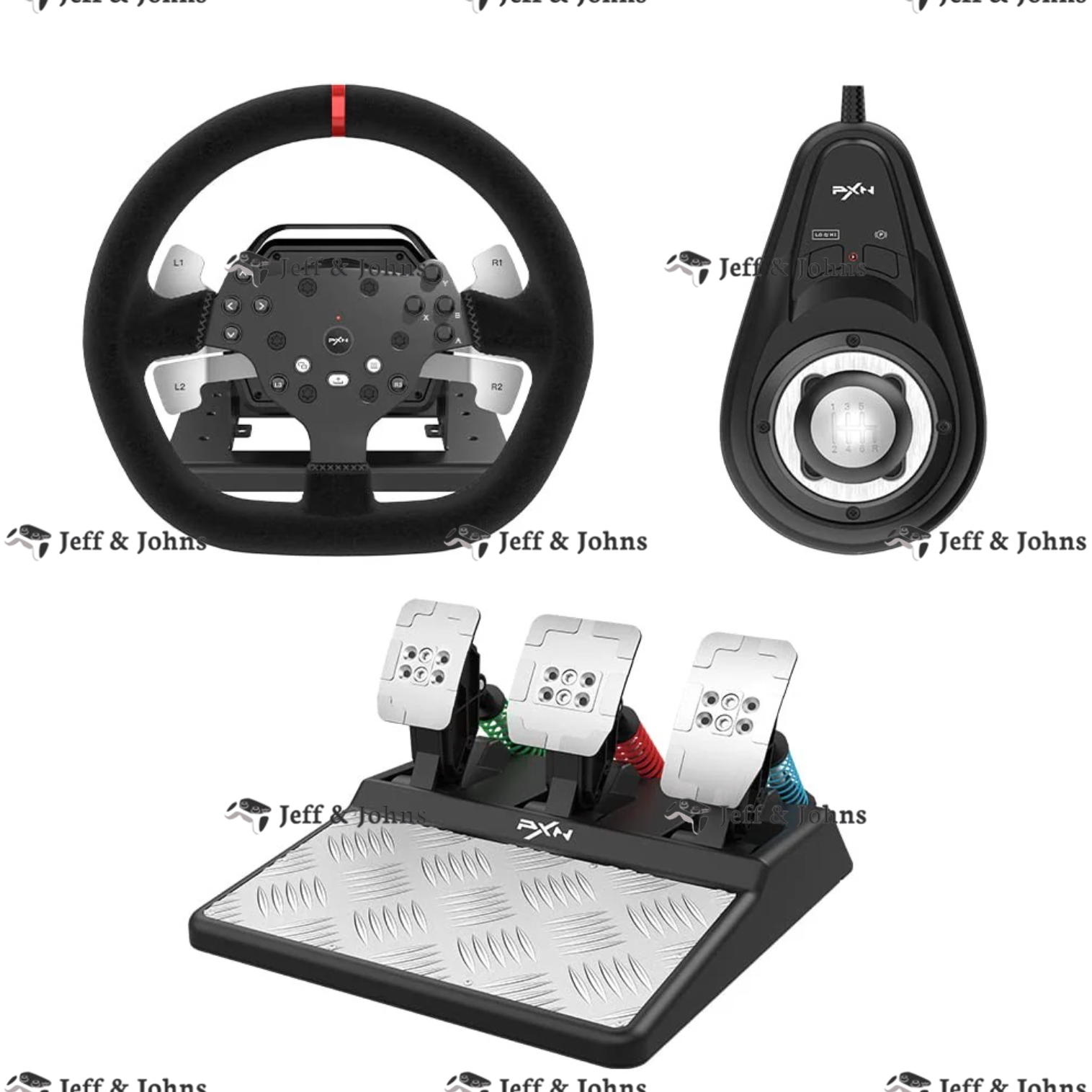 PXN V10 Force Feedback Steering Wheel for PC, Xbox One, Xbox Series X/S, PS4